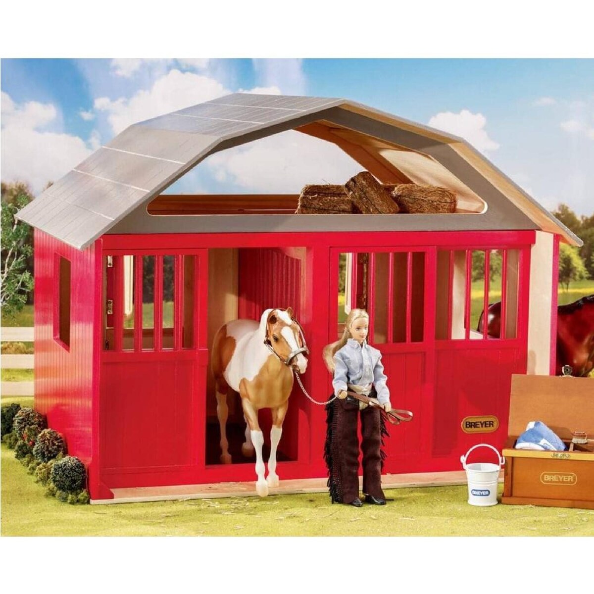 Breyer Traditional Red Two Stall Horse Bar