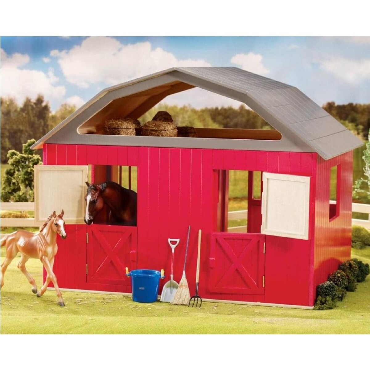 Breyer Traditional Red Two Stall Horse Bar