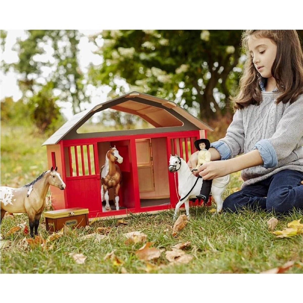 Breyer Traditional Red Two Stall Horse Bar