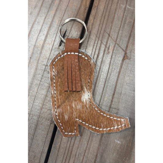 Riverstone Leather Creations Handcrafted Small Boot Keychain Blue