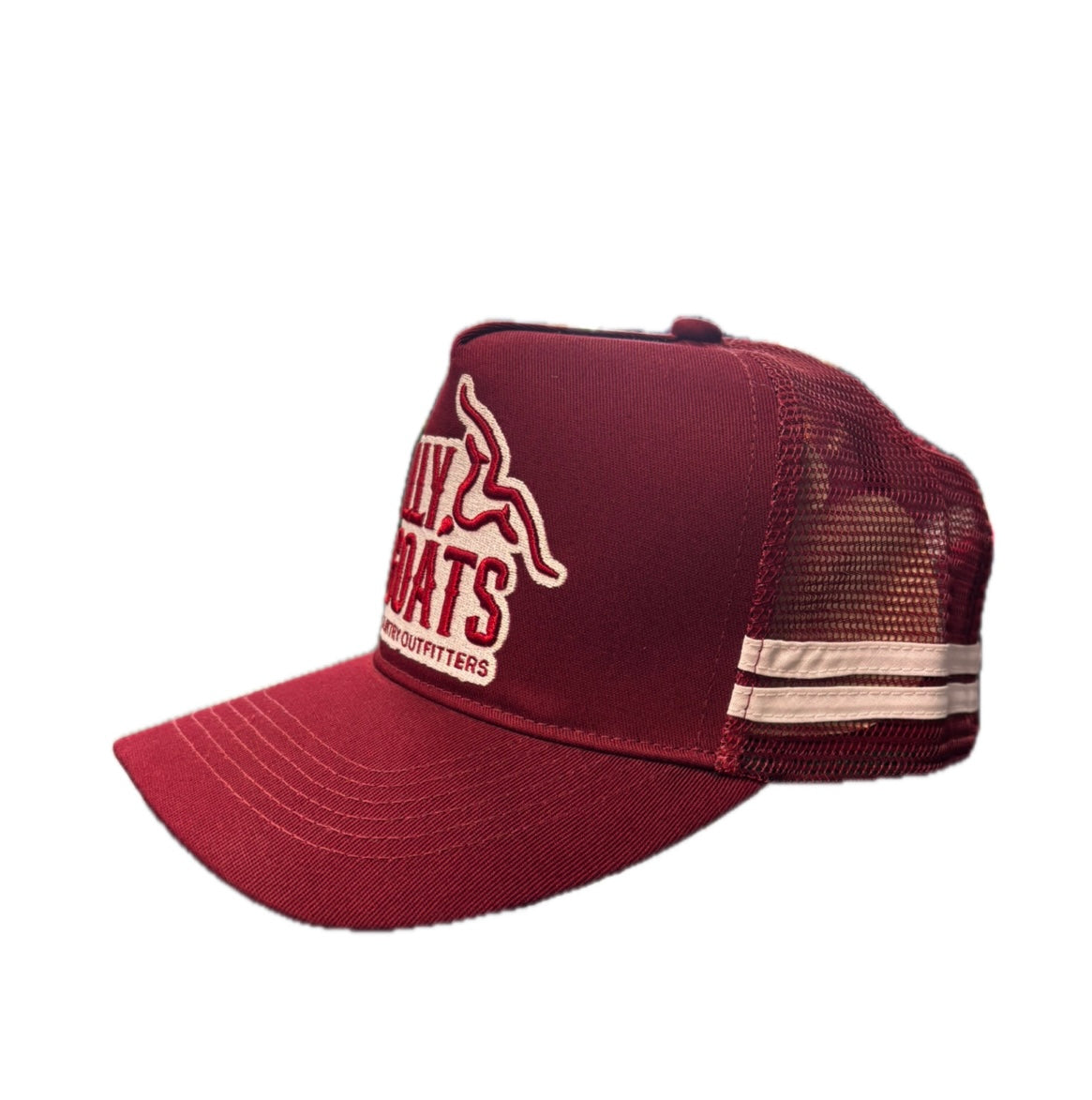 BG High Profile Trucker Cap White/Maroon