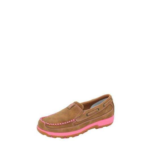 Twisted X Women’s CellStretch Slip-On Moc Pink/Brown – Comfortable Western Shoes