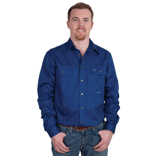 Just Country Men's Evan Full Button Cobalt
