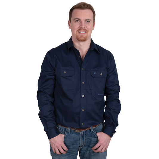 Just Country Men's Evan Full Button Navy