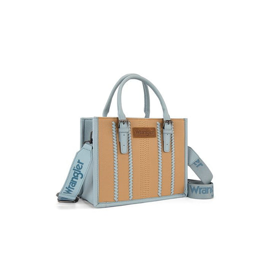 Wrangler Women's Boston Stitch Crossbody Bag - Camel/Blue