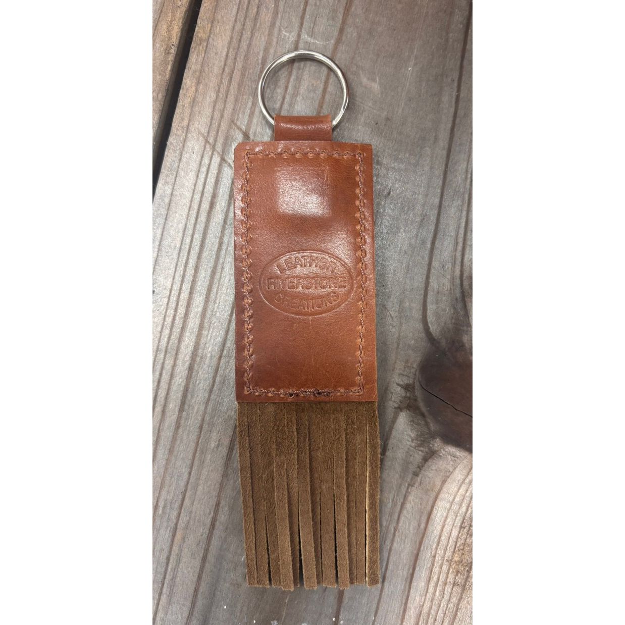Riverstone Leather Creations Handcrafted Small Keychain