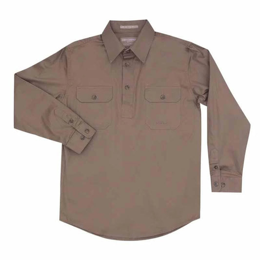 Just Country Boys Lachlan 1/2 Button Brown