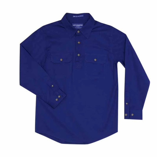 Just Country Boys Lachlan 1/2 Button Cobalt