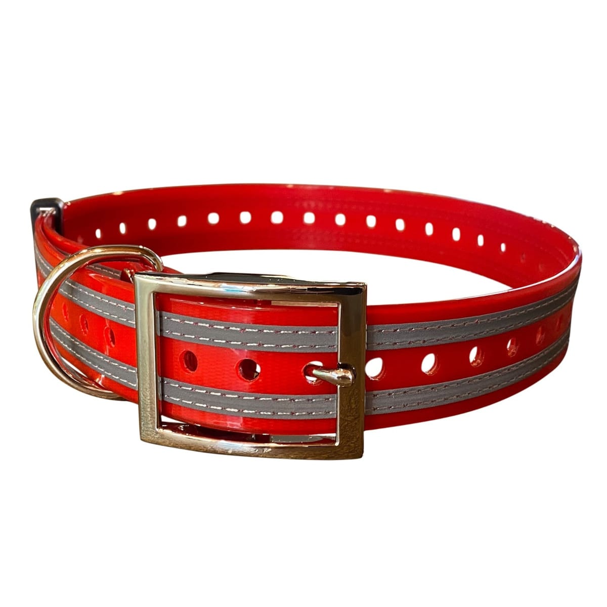 Optic Hunting 30mm Wide Reflective Dog Collar Orange Yard Collar