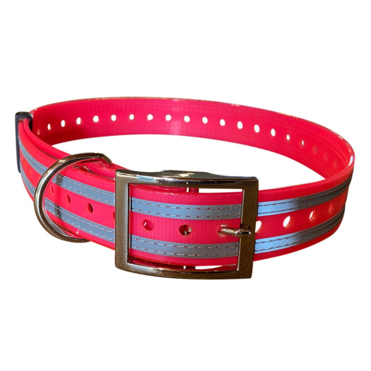 Optic Hunting 30mm Wide Reflective Dog Collar Blue Pink Yard Collar
