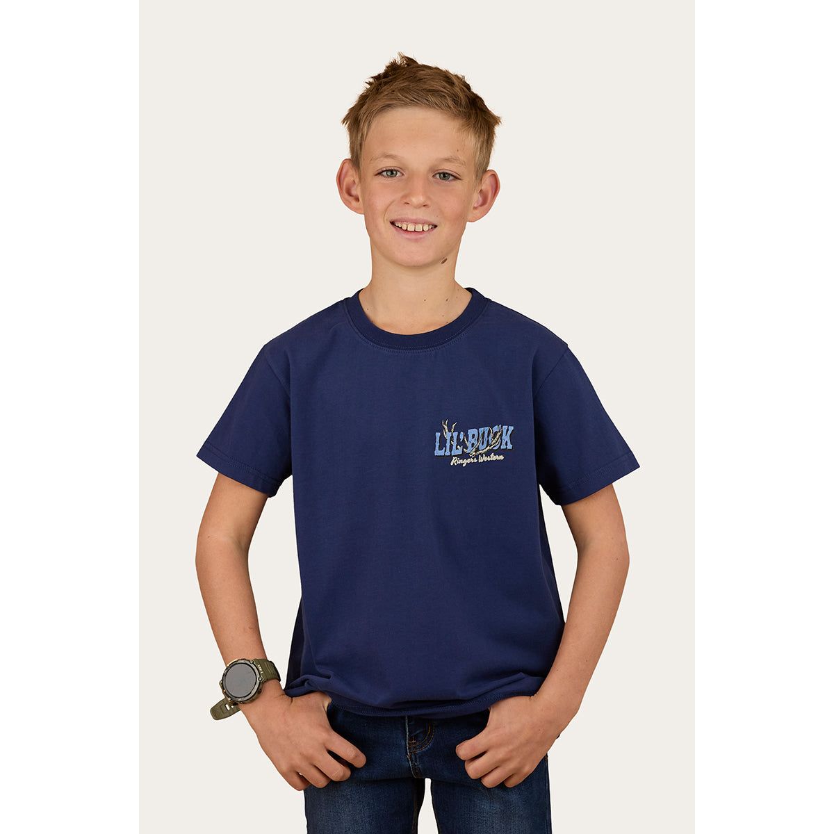 Ringers Western Buck Winner Boys Classic Fit T-Shirt - Navy - Billy Goats Country Outfitters