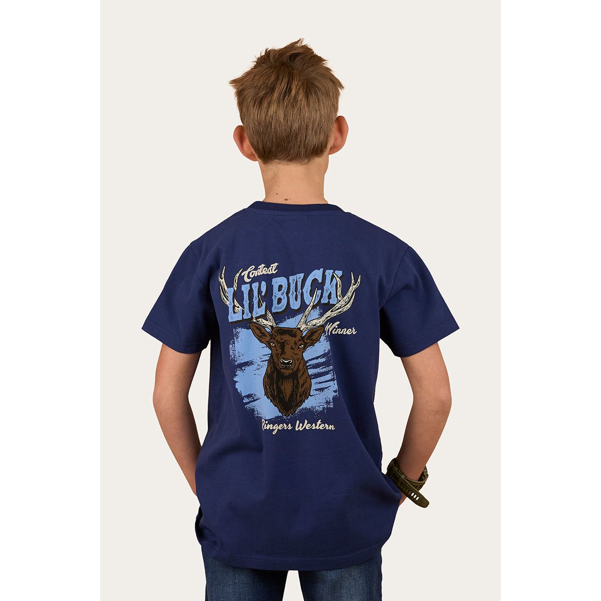 Ringers Western Buck Winner Boys Classic Fit T-Shirt - Navy - Billy Goats Country Outfitters