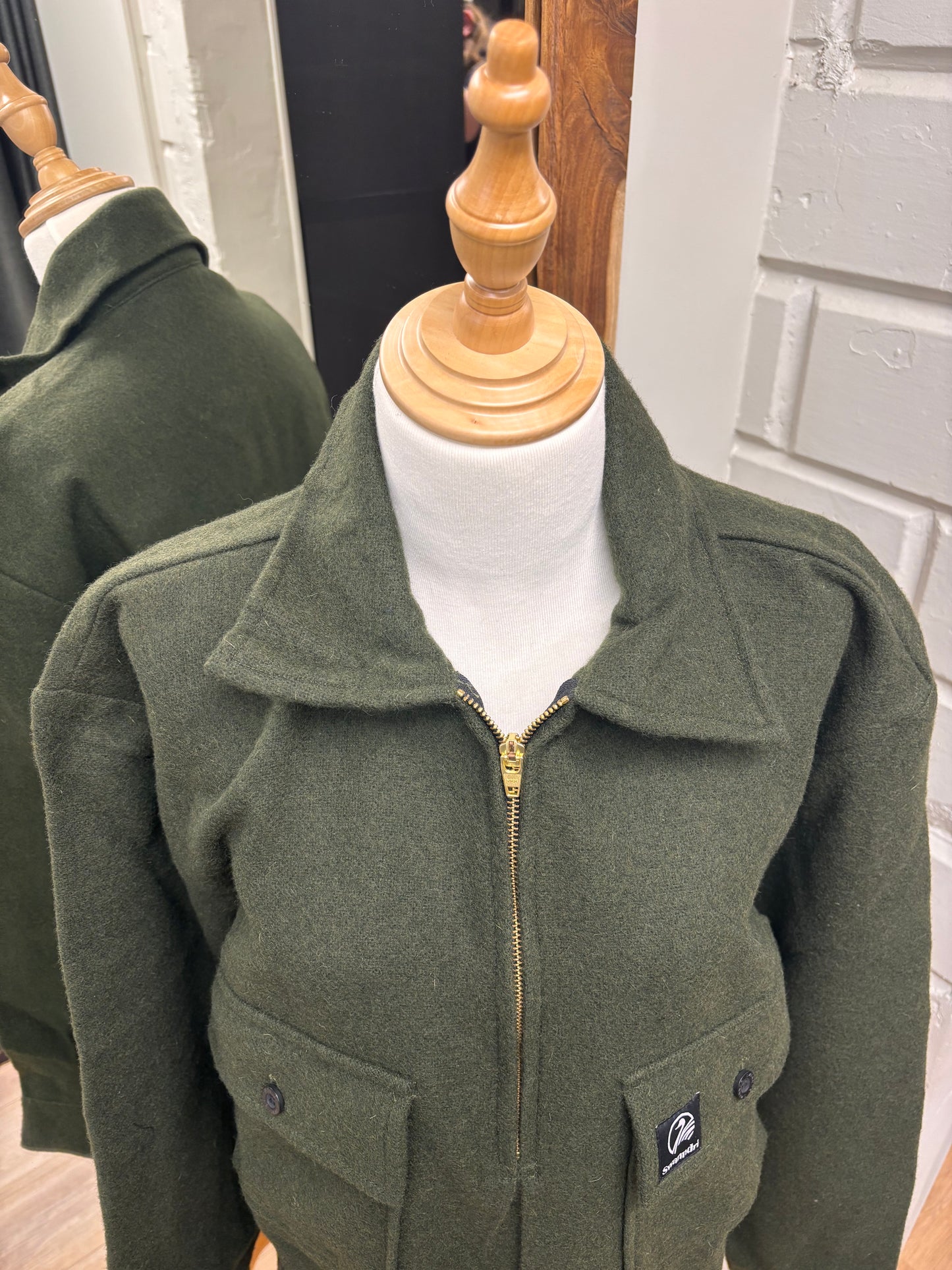 Swanndri Men's Ranger Wool Zip Front Bushshirt Olive