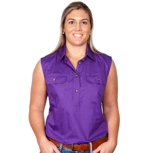 Women's - Kerry - 1/2 Button Sleeveless - Purple