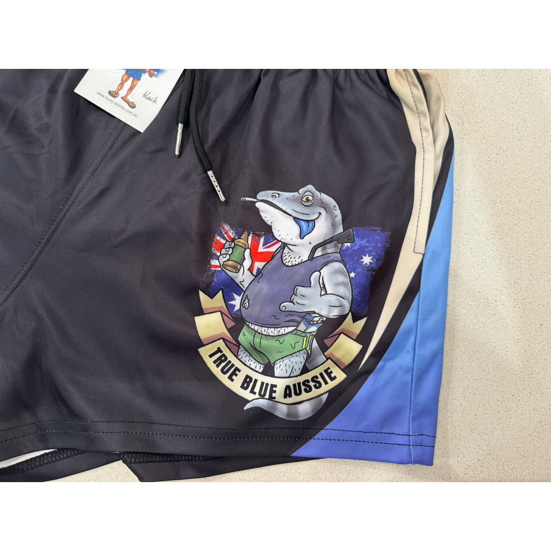 Aussie Footy Shorts True Blue with Pockets