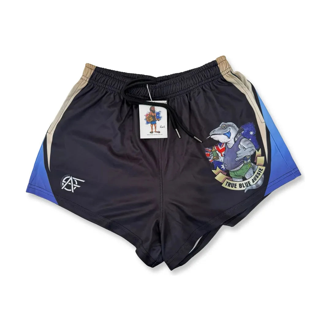 Aussie Footy Shorts True Blue with Pockets