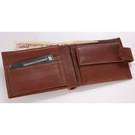 Men's Leather Wallet with Snap Closure Black