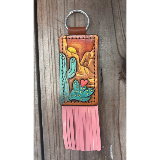 Riverstone Leather Creations Handcrafted Small Keychain