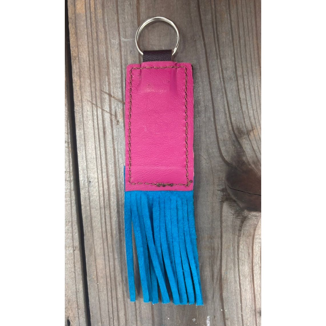 Riverstone Leather Creations Handcrafted Small Keychain