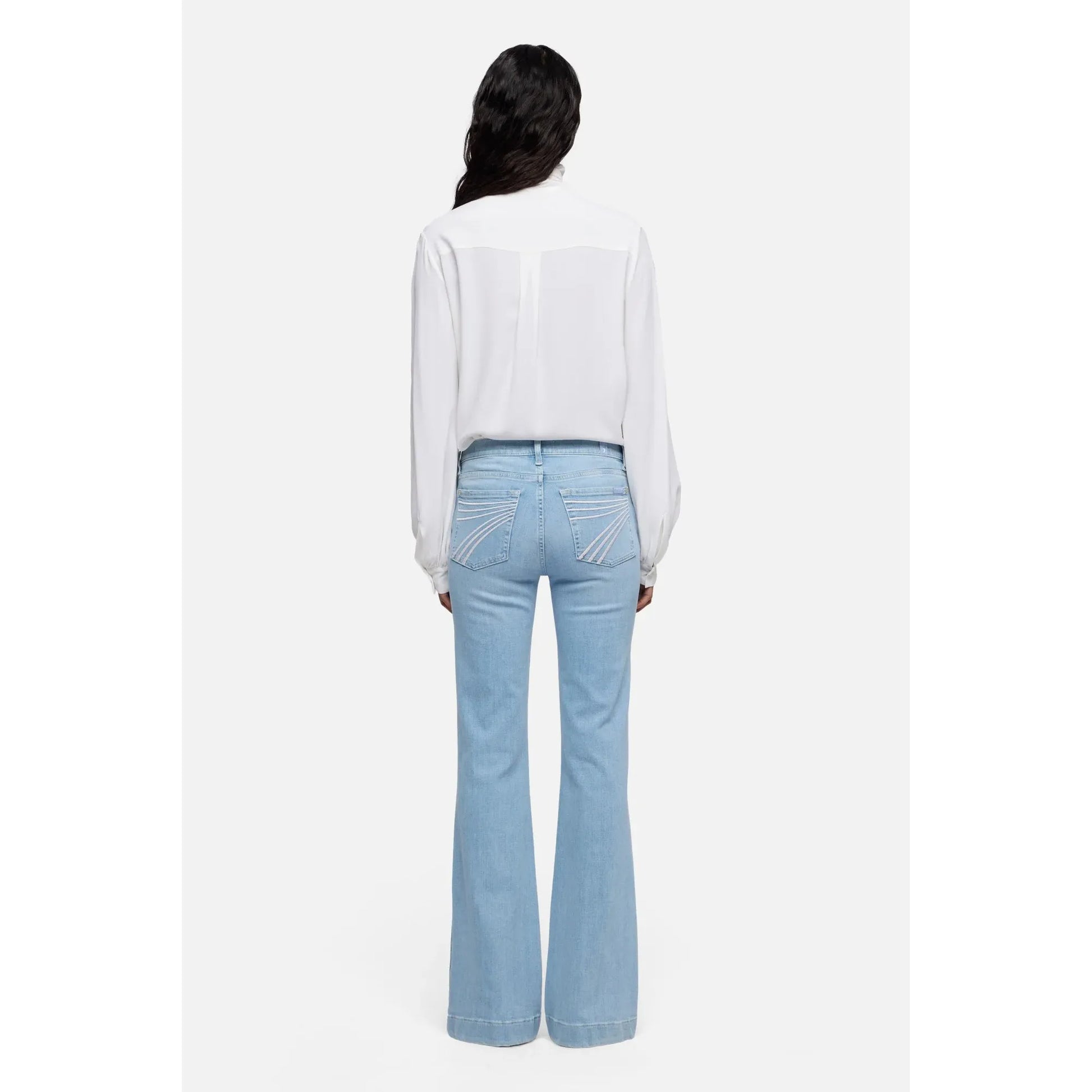 7 For All Mankind DOJO in Slim Illusion Indigo Bloom Flare Jeans – 34” Leg - Billy Goats Country Outfitters