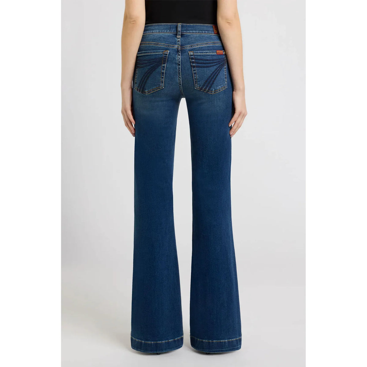 7 For All Mankind Women's Dojo Tailorless Flare Jeans – Medium Melrose – 32" Leg