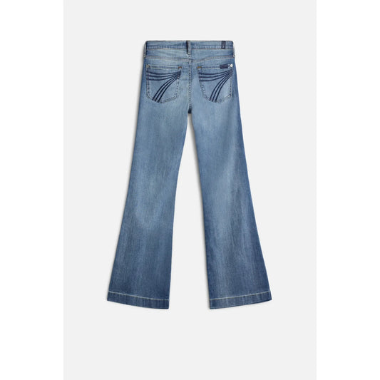 7 For All Mankind Women's Tailorless Dojo Slim Illusion Flare Jeans – Authentic Light Wash – 32" Leg
