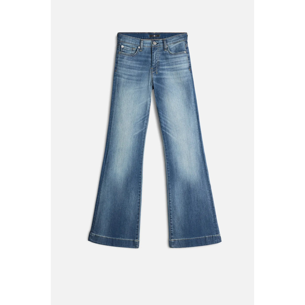 7 For All Mankind Women's Tailorless Dojo Slim Illusion Flare Jeans – Authentic Light Wash – 32" Leg