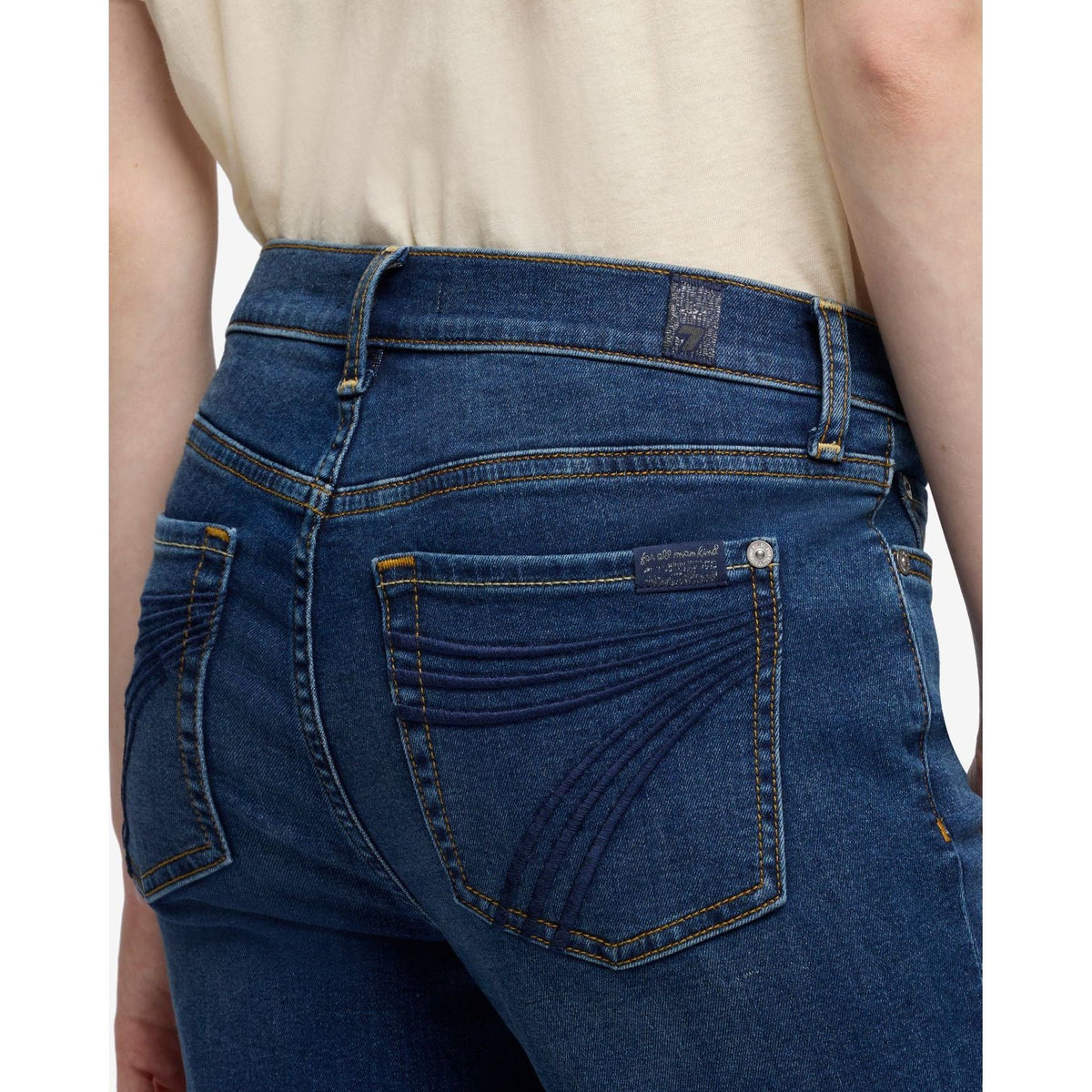 7 For All Mankind Women's Dojo Tailorless Flare Jeans – Medium Melrose – 32" Leg