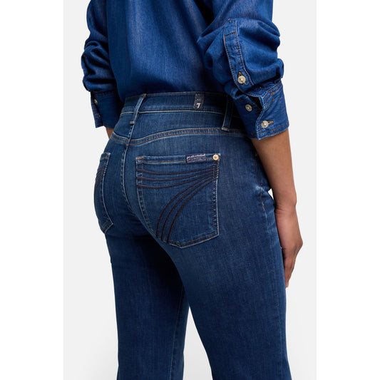 7 For All Mankind Ultra High Rise Jo Flare Jeans Crater Mid Blue – 34” Leg