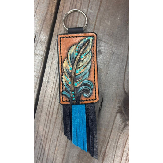 Riverstone Leather Creations Handcrafted Small Keychain