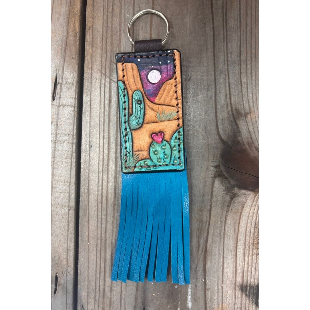 Riverstone Leather Creations Handcrafted Small Keychain