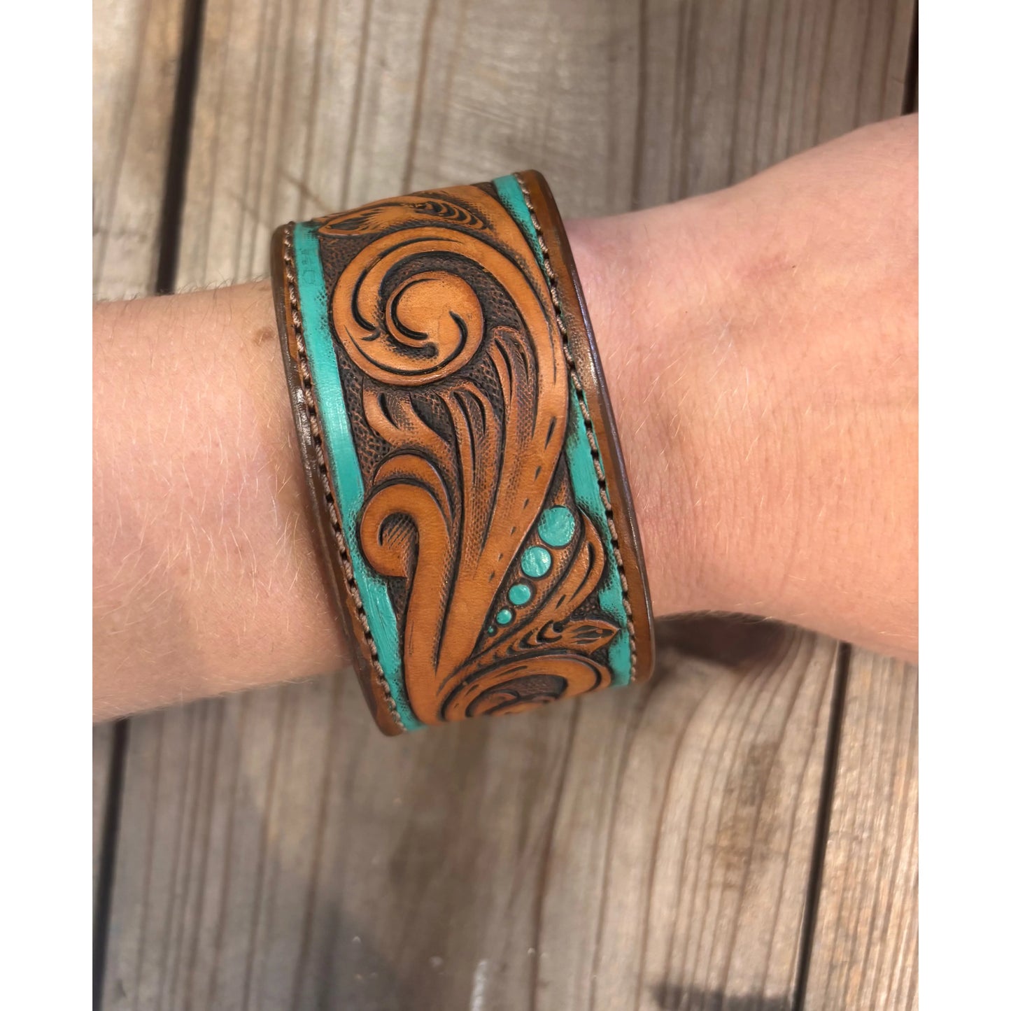 Riverstone Leather Creations Handcrafted Cuff