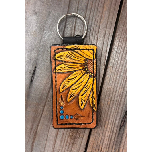 Riverstone Leather Creations Handcrafted Small Keychain