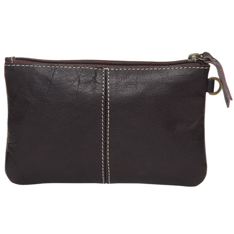 Tooled Leather Small Cowhide Clutch Black