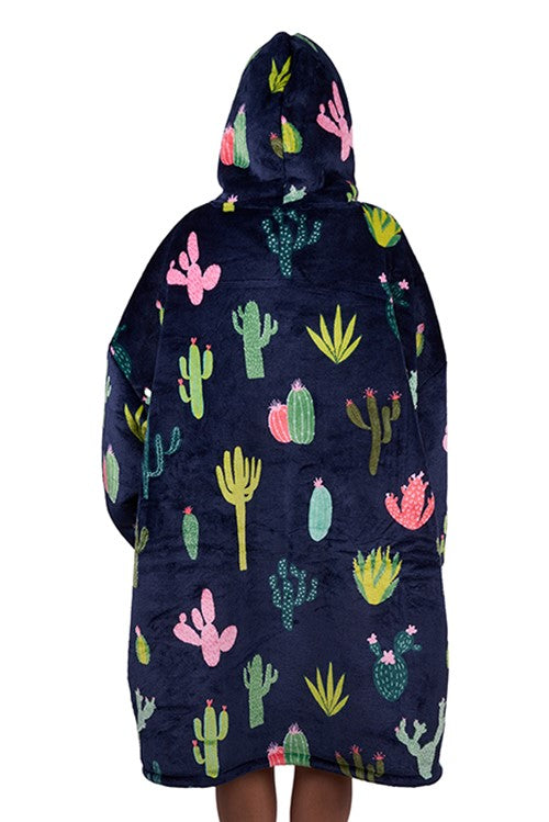 Pure Western Adults Cactus Snuggle Hoodie – Oversized Sherpa Lined Hoodie