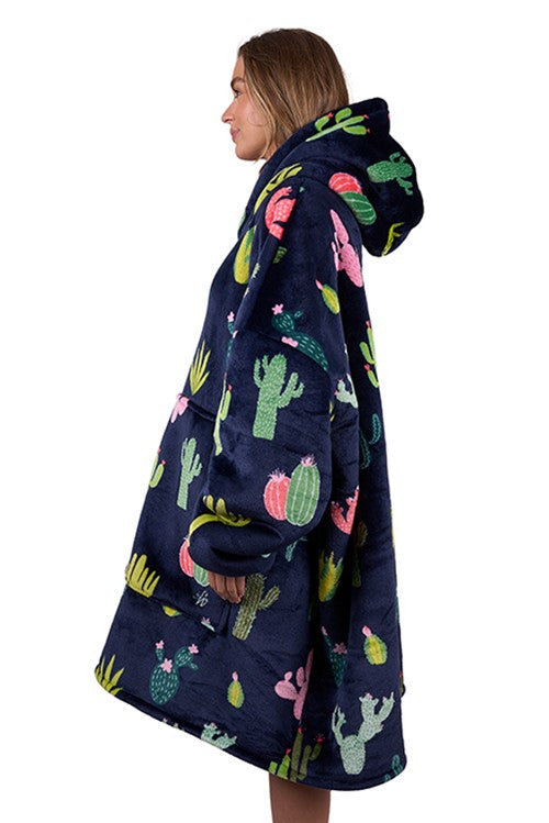 Pure Western Adults Cactus Snuggle Hoodie – Oversized Sherpa Lined Hoodie