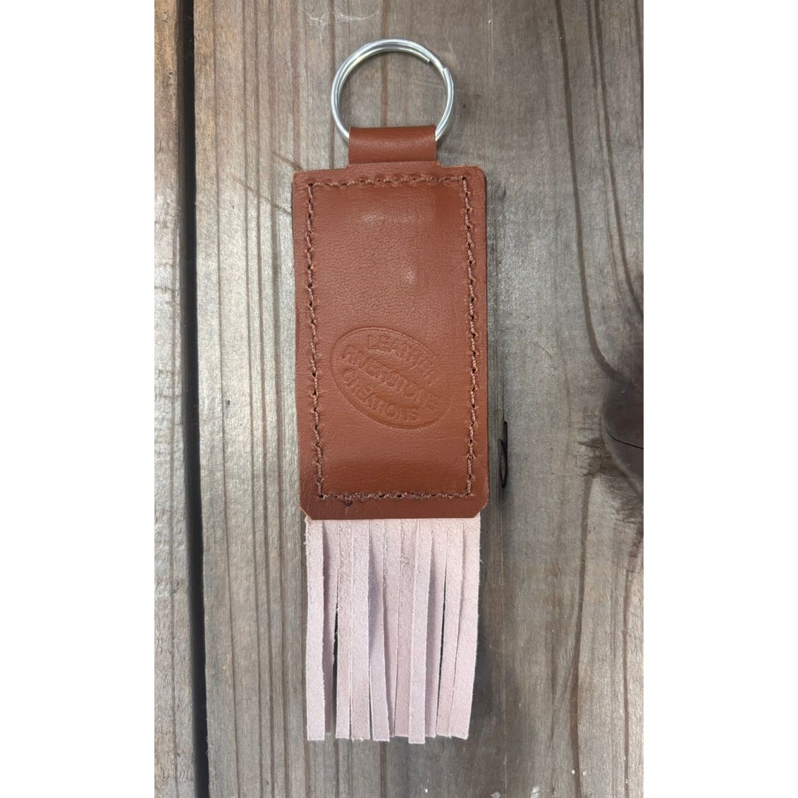 Riverstone Leather Creations Handcrafted Small Keychain