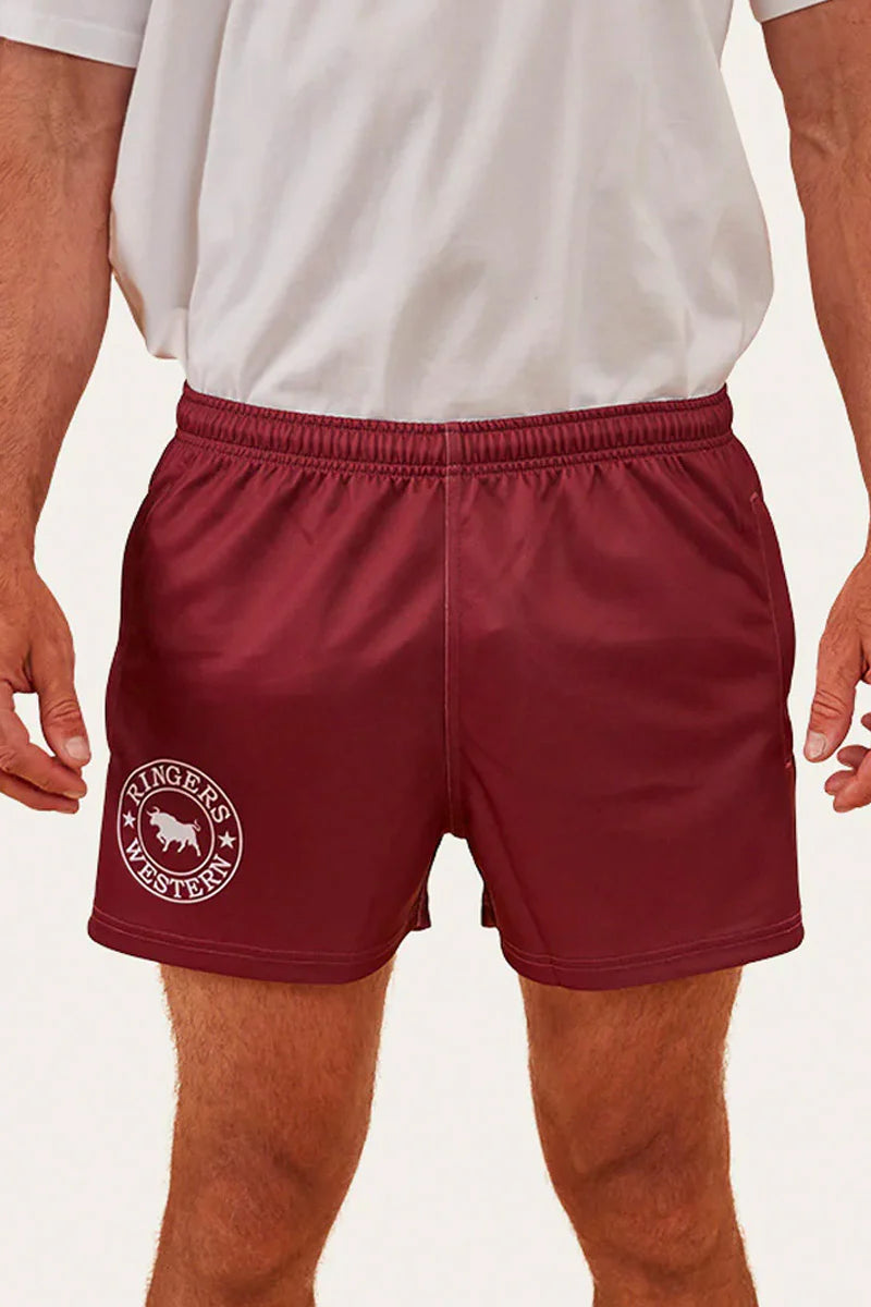 Ringers Western Mens Footy Short - Burgundy