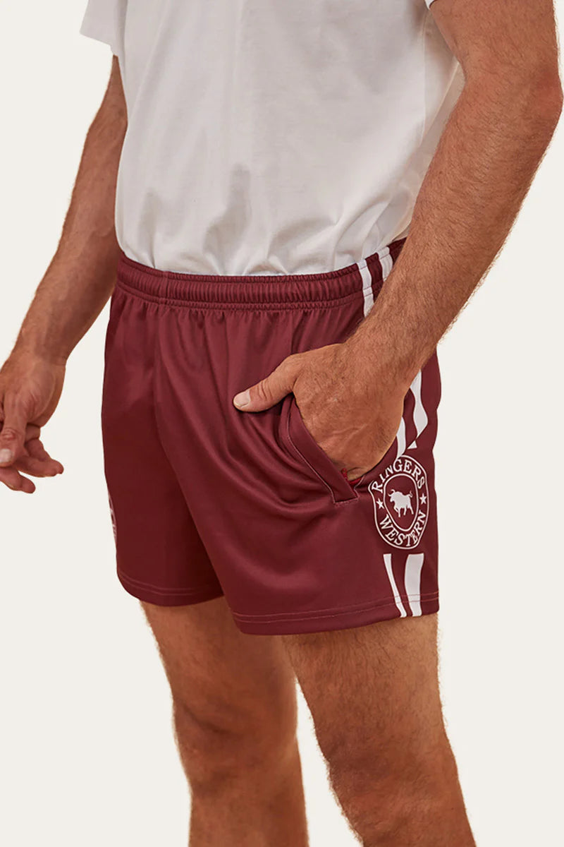 Ringers Western Mens Footy Short - Burgundy