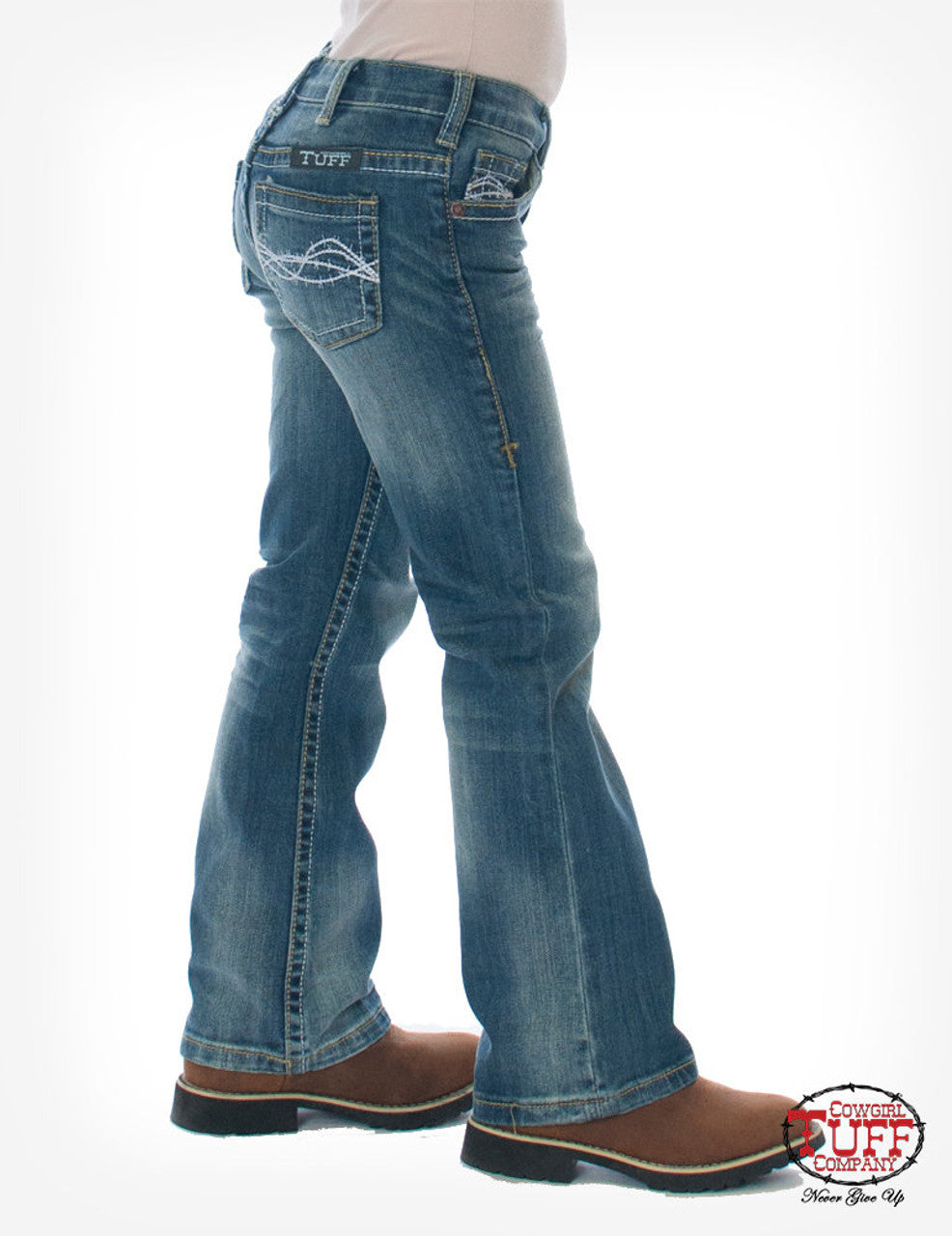 Girls Cowgirl Tuff Jeans - Don't Fence Me In