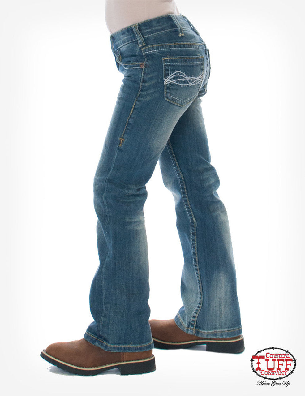 Girls Cowgirl Tuff Jeans - Don't Fence Me In