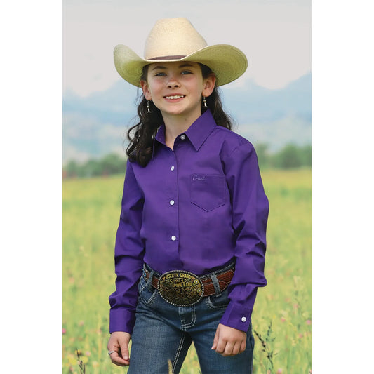 Cruel Girl Button-Down Western Shirt - Purple
