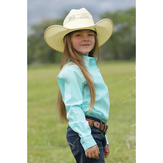 Cruel Girl Button-Down Western Shirt - Turquoise