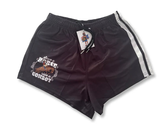 Aussie Footy Shorts Save a Horse Ride a Cowboy  - with Pockets