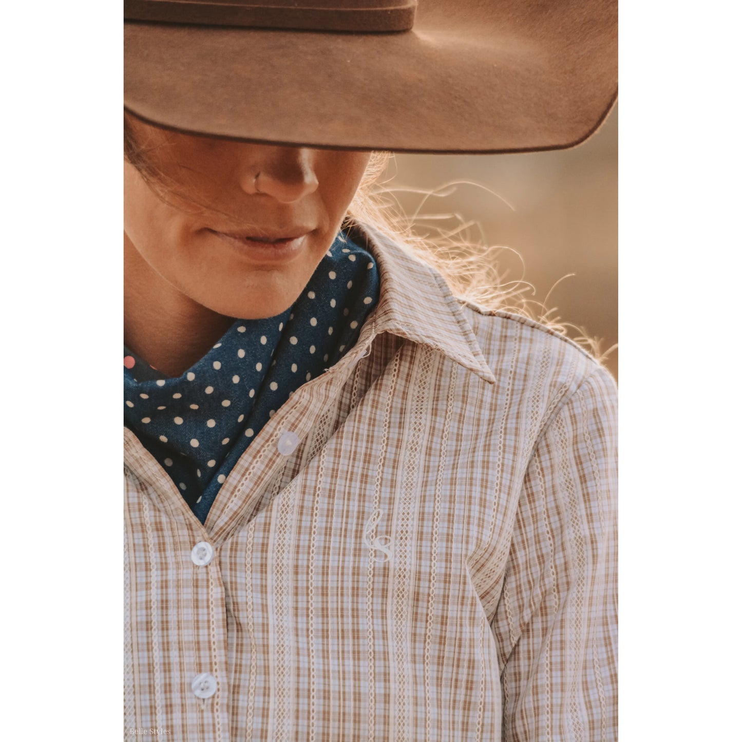 Lime & Soda Ivy Check Shirt – Light Brown & White Cotton Campdrat Shirt