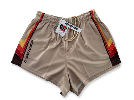 Aussie Footy Shorts Cruiser Country Sandy with Pockets
