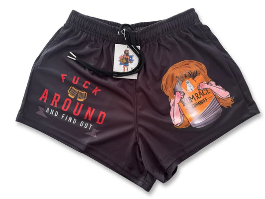 Aussie Footy Shorts FAFO Yellow Can - with Pockets