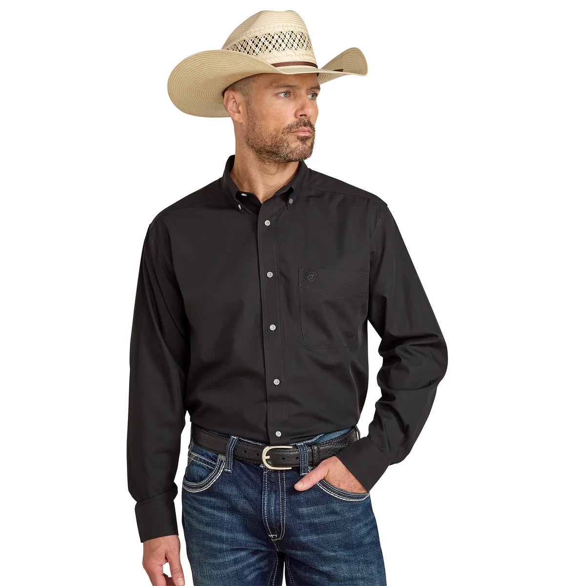 Ariat Men's Wrinkle Free Solid Shirt - Black