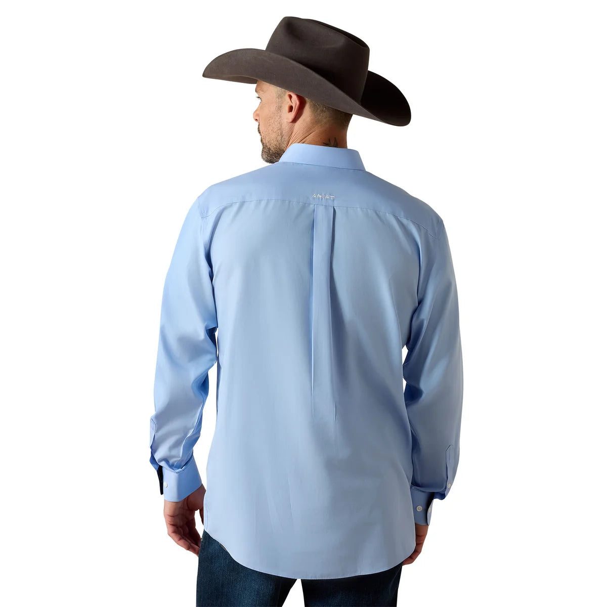 Ariat Men's Wrinkle Free Solid Shirt - Light Blue