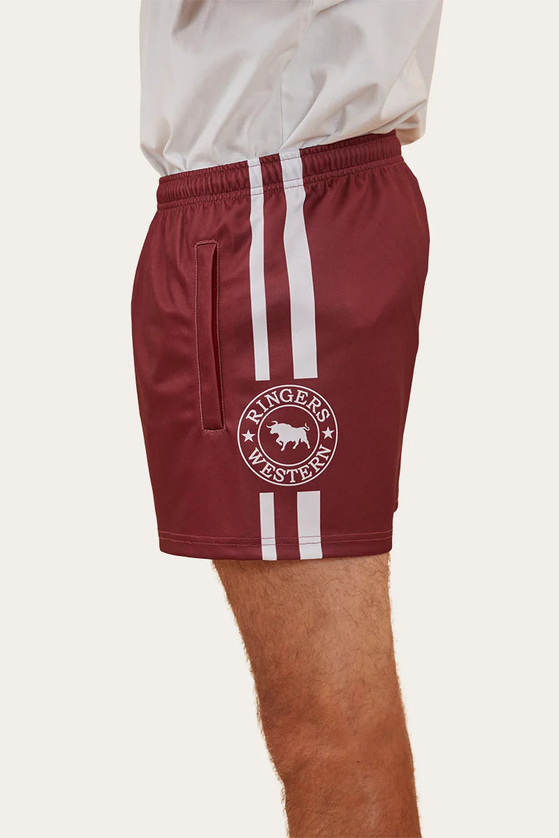 Ringers Western Mens Footy Short - Burgundy
